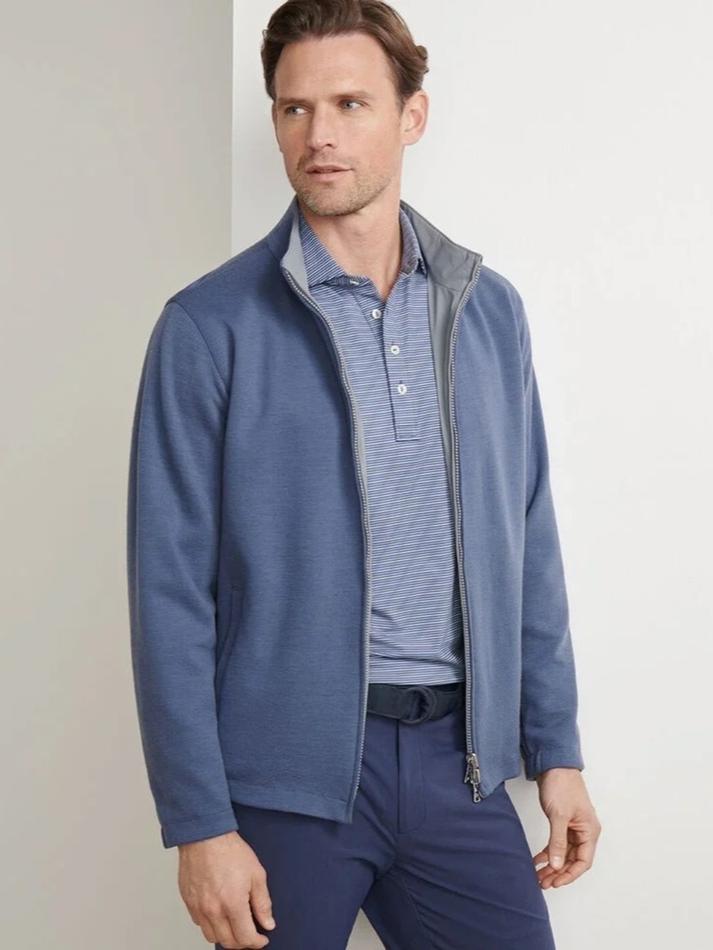 Peter Millar Crown Crafted Ryder Reversible Jacket Gray & Blue XL